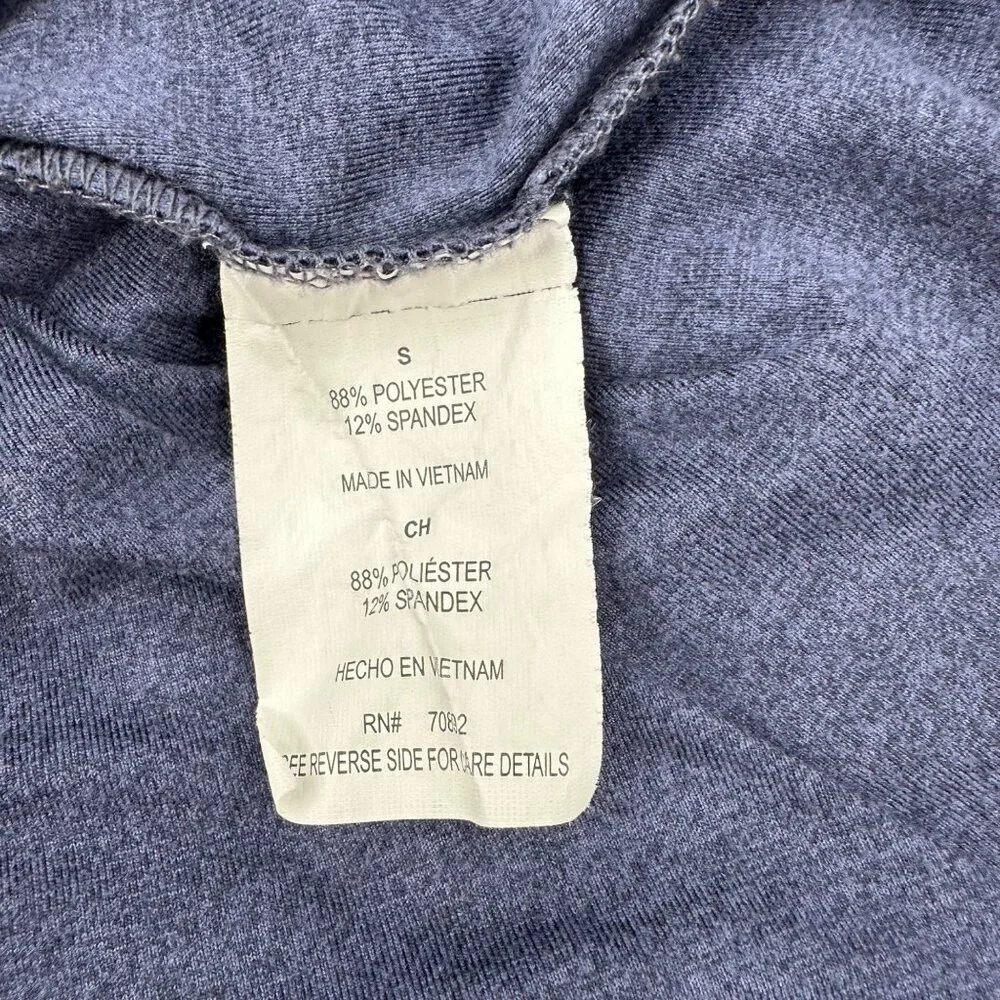 Apana Womens Heathered Blue1/4 Zip Pullover Lightweight Long-Sleeve Top S - Picture 8 of 12